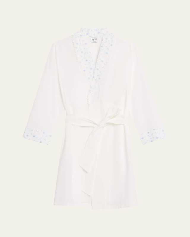 Matilda Floral-Embroidered Cotton Robe